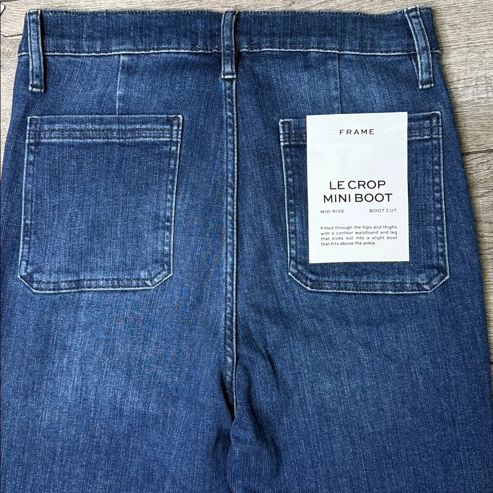 Frame Le Crop Mini Crop Mini Boot  Denim Jeans - Picture 7 of 12